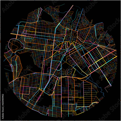 Colorful Map of VitoriadaConquista with all major and minor roads.