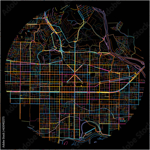 Colorful Map of Neuquen with all major and minor roads.