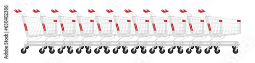 Shopping Cart or Shopping Trolley. Shopping Concept. Vector Illustration. 