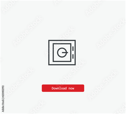 Safe vector icon. Symbol in Line Art Style for Design, Presentation, Website or Mobile Apps Elements, Logo. Pixel vector graphics - Vector