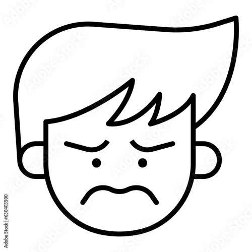 Serious face icon
