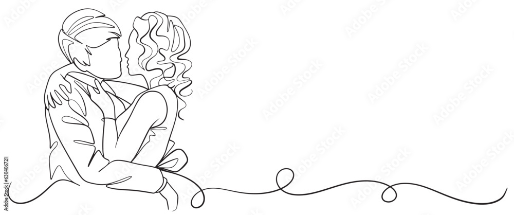 Line art wedding couple vector illustration Line art wedding couple vector illustration