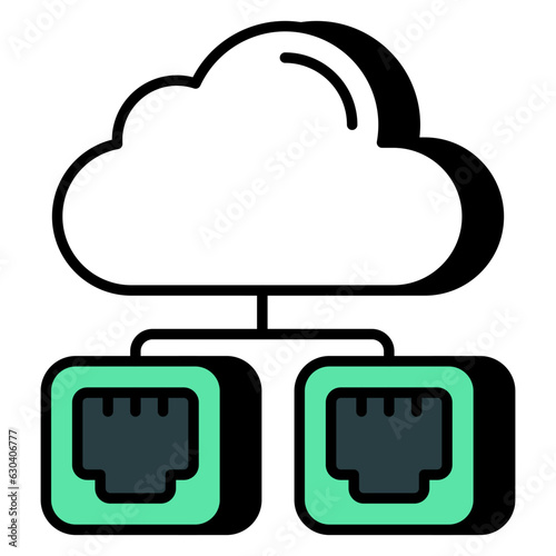 Perfect design icon of cloud ports