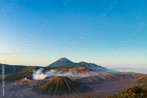 Mount Bromo volcano at sunrise  the magnificent view of Mt. Bromo  located in Bromo Tengger Semeru National Park  East Java  Indonesia