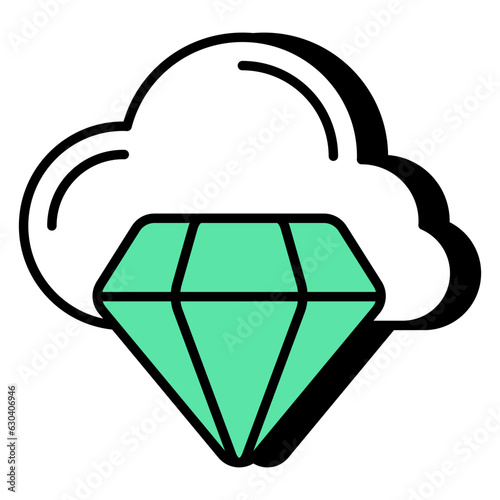 A trendy vector design of cloud diamond
