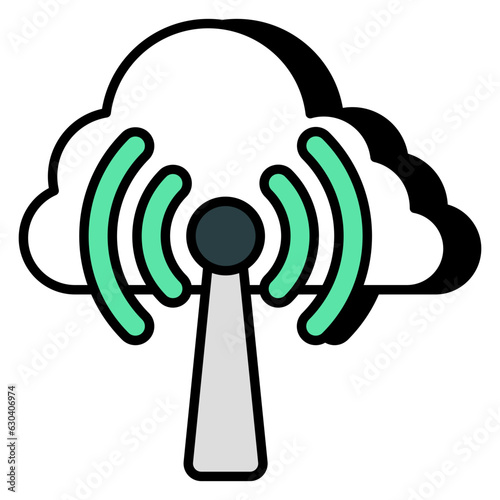 Perfect design icon of cloud hotspot