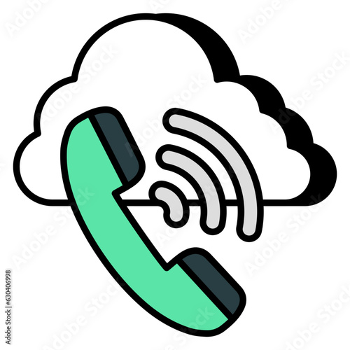 A unique design icon of cloud call