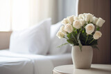 Healing Moments: White Roses Beside Hospital Bed - Created with Generative AI Tools