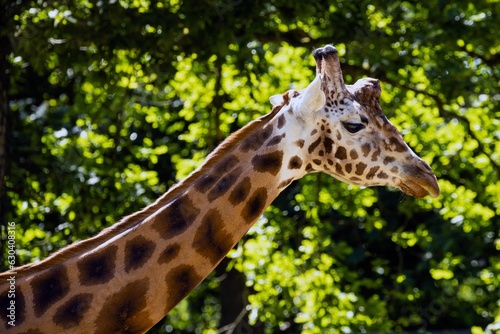 Closeup shot of the head of a giraffe
