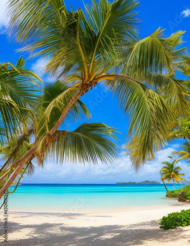 palm tree on the beach,generative ai © johny6