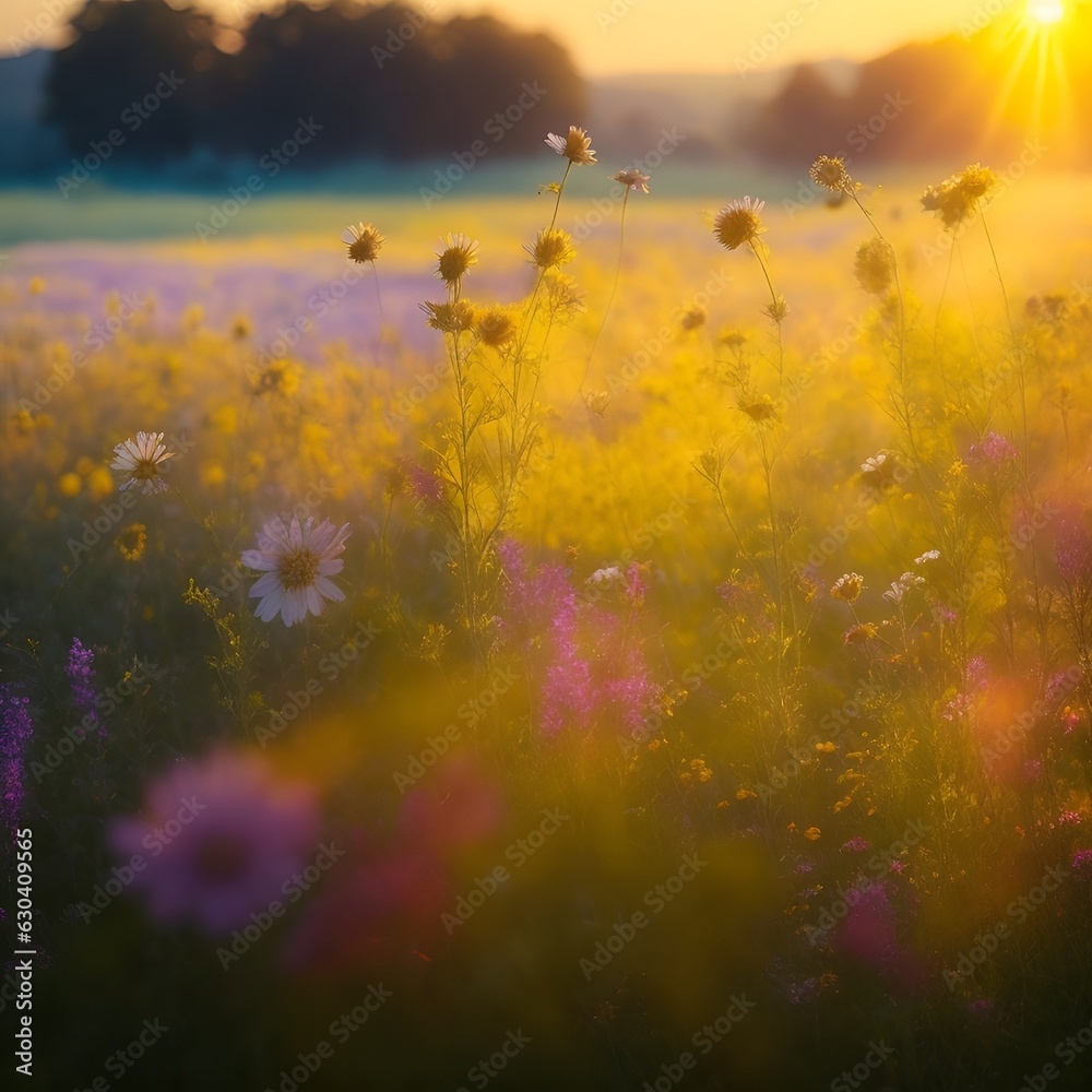 Sunlit Meadow's Lesson: Capturing the Ephemeral Charm of Wildflower Blooms