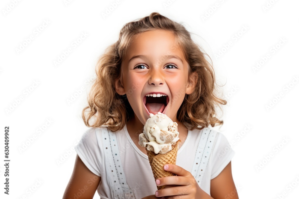 Girl Eating Ice Cream. Nutrition For Girls, Benefits Of Ice Cream