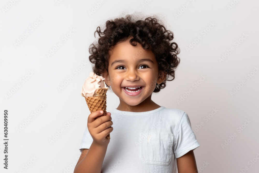 Indian Boy Eating Chocolate Ice Cream . Indias Culinary Culture, The