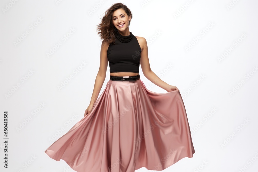 Very Happy Girl A Confident Fashion Model Striking Poses For A