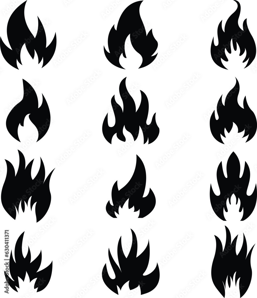 set of fire flames vector set of fire flames vector