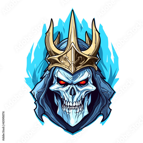 Fearless Lich King: Dominate the Game with a Cutting-Edge Mascot Logo for Sports & Esports