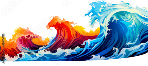 Colorful gradient wave pattern on a white background