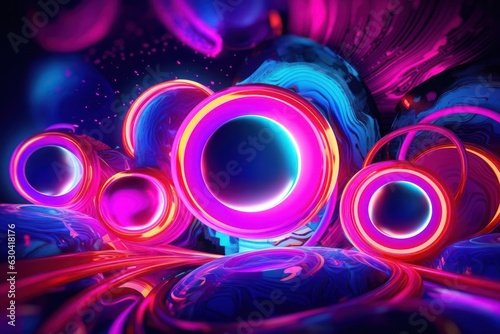 Mesmerizing Neon Fusion - 3D Rendered Abstract Background