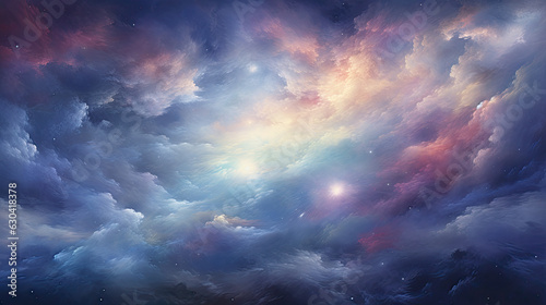 Cosmic Reverie  Ethereal Clouds  Celestial Beauty  and Magical Colors Created with Generative AI