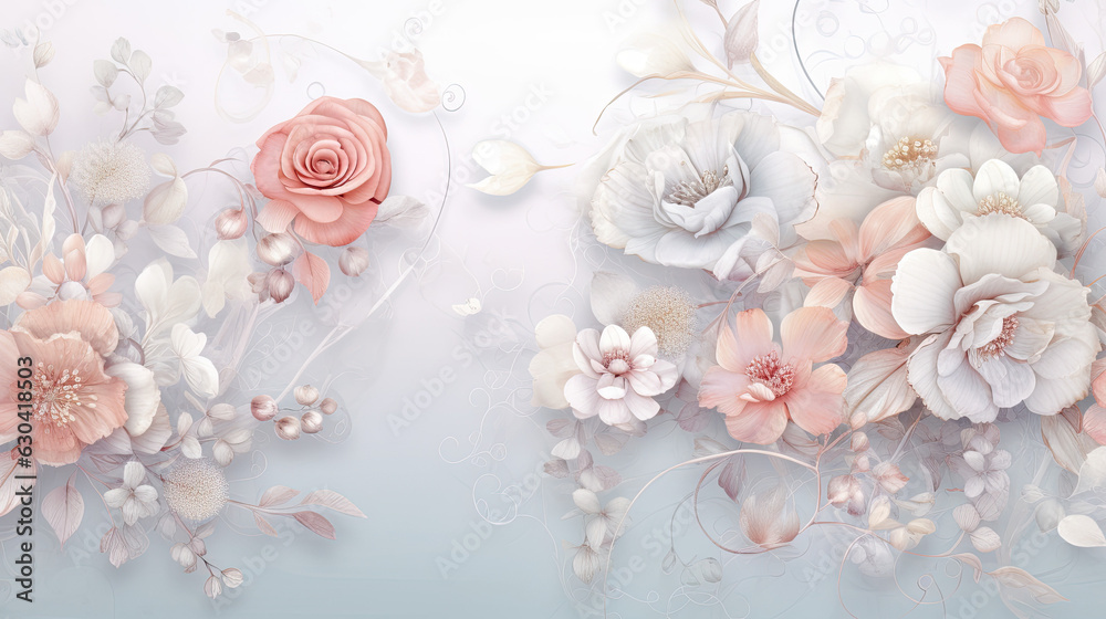 Elegant Floral Patterns: Delicate Blossoms in Soft Pastel Hues Created with Generative AI Elegant Floral Patterns: Delicate Blossoms in Soft Pastel Hues Created with Generative AI