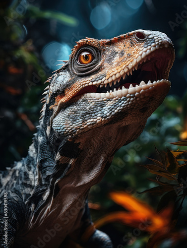 Dinosaur in its Natural Habitat, Wildlife Photography, Generative AI © Vig