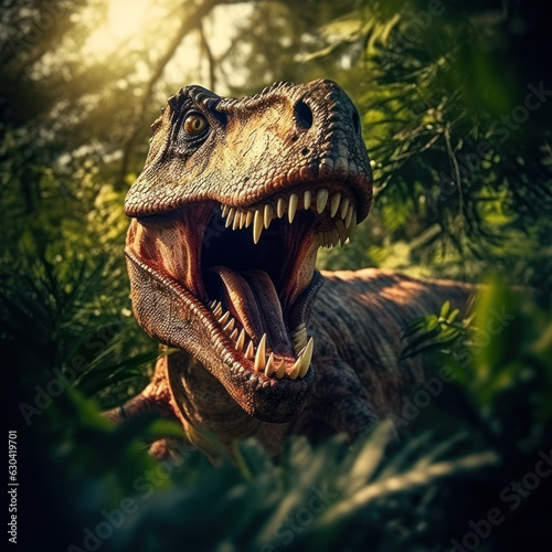 Dinosaur in its Natural Habitat  Wildlife Photography  Generative AI