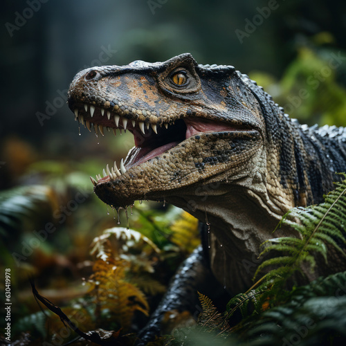 Dinosaur in its Natural Habitat, Wildlife Photography, Generative AI © Vig