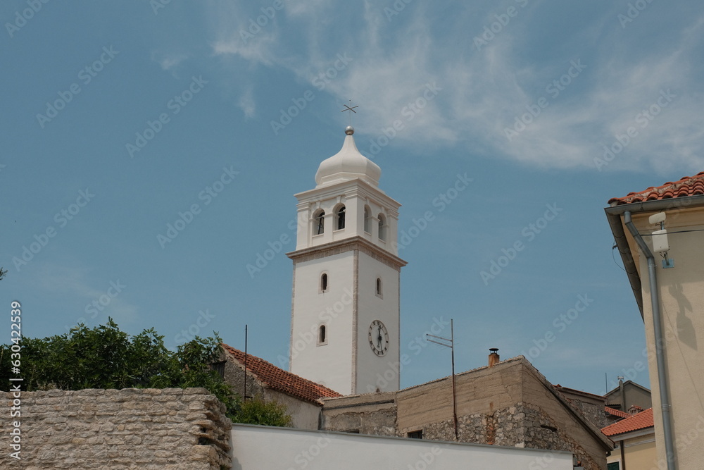 Zadar's Timekeeper: The White Clocktower Against the Sky