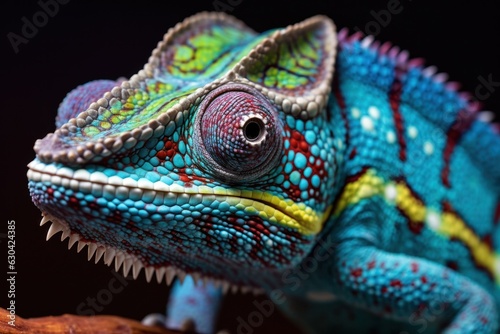 Awe-Inspiring Close-Up of Vibrant Chameleon - Ultra-Detailed Wildlife Photography © Georg Lösch