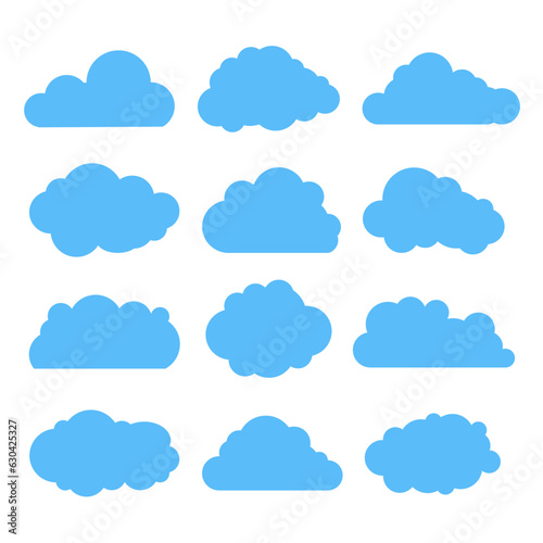 Cloud sticker clipart vector set