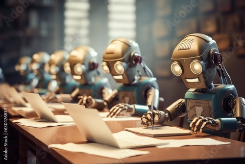 Robots learning knowledge from textbooks and write training, Generative Ai