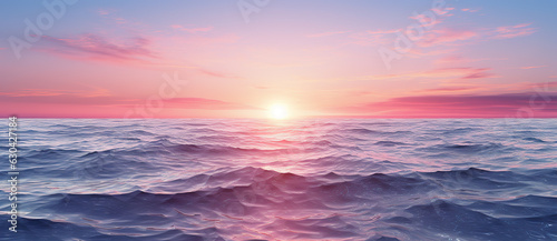 a view of the sun setting over the ocean  in the style of light gold and azure  isolated landscapes  photo-realistic landscapes  light navy and light magenta
