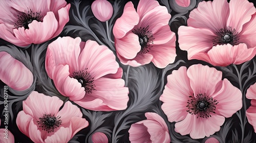 pink and red poppy flower wallpaper photo