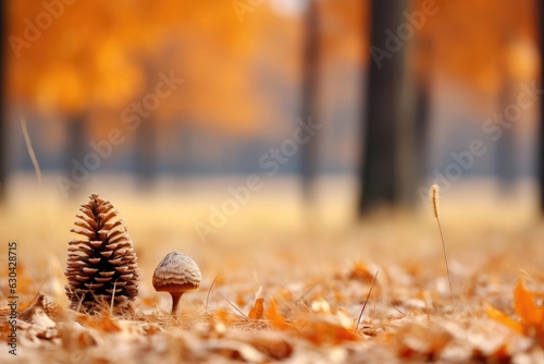 Scenic Autumn Leaves Background Generative AI