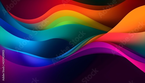 Hintergrund mit Wellenstruktur in den Farben des Regenbogens (KI-/AI-generiert)
