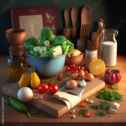 Fresh Salad Preparation photo