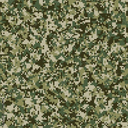 Digital pixel military camouflage pattern texture vector illustration © Andrew