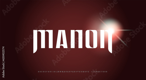 A modern magical alphabet font, digital typography vector illustration