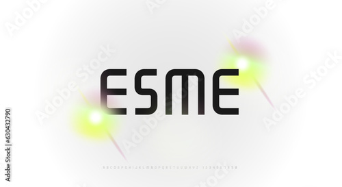 A condensed geometric alphabet font, digital typography typeface design