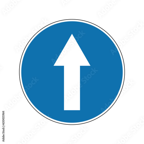 Sign, movement straight. Mandatory sign. Round blue sign. The sign only allows driving straight ahead. Road sign. Obey the rules of the road. Free Download Sign, movement straight. Mandatory sign. Round blue sign. The sign only allows driving straight ahead. Road sign. Obey the rules of the road. - GFXLoad