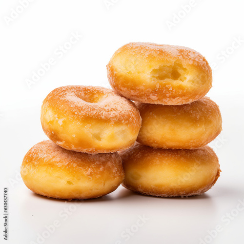 Mini Cheese Donuts on white background Ai Generative