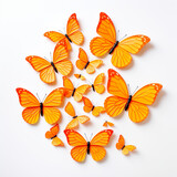 Orange Slice Butterflies on white background Ai Generative
