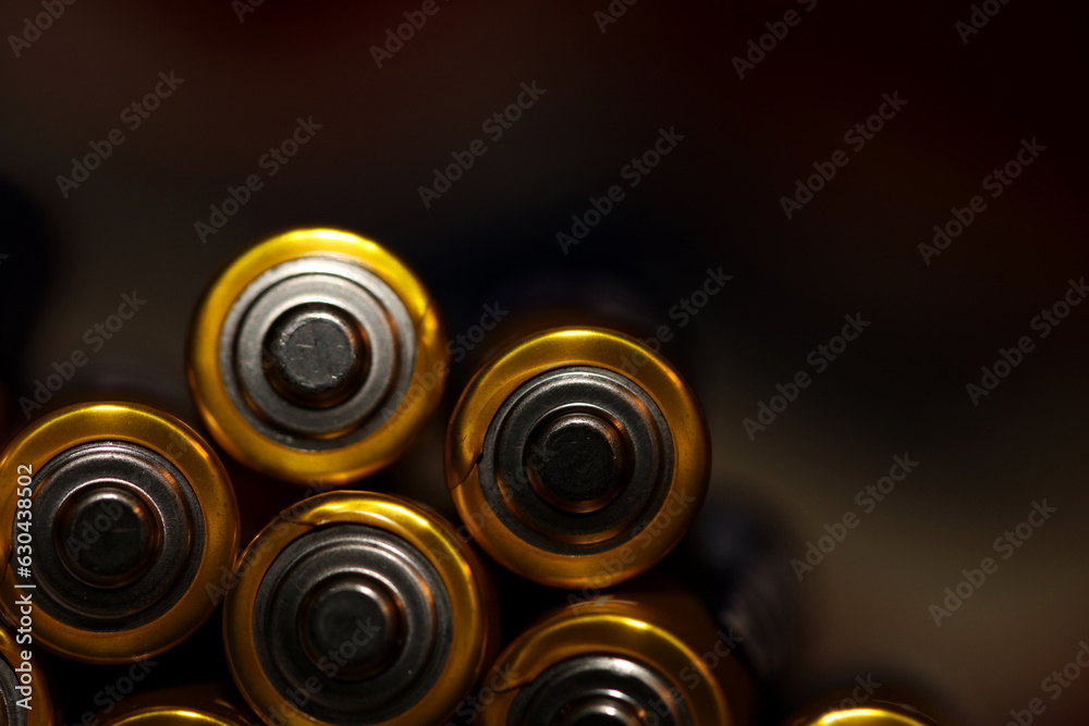 Alkaline rechargeable batteries AA macro view high quality big size prints wall posters for modules mass production accumulators high power and energy for electric vehicles