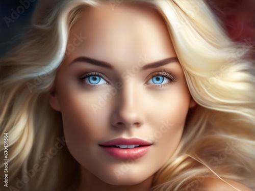 Portrait einer blonden Frau, gen AI