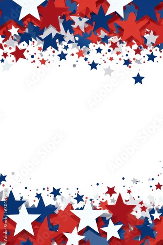 Five-pointed stars in the colors of the American flag. Background for your design. Patriot's Day. 9.11 FLAT lay