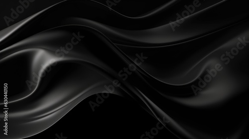 black wavy silk fabric texture background