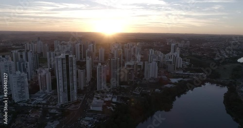 Londrina Sunset Gleba Palhano Aerials Paraná Brasil Drone 4k (flat image for better for post production) photo