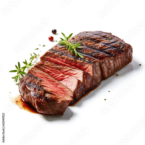 steak on a white background AI Generative