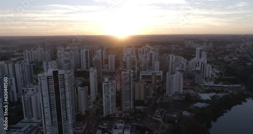 Londrina Sunset Gleba Palhano Aerials Paraná Brasil Drone 4k (flat image for better for post production) photo