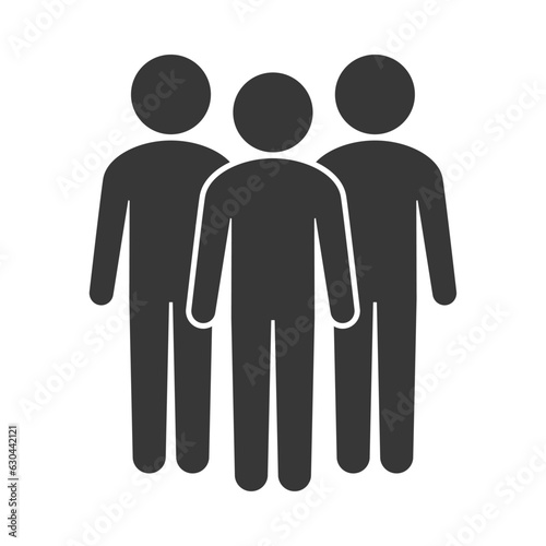 立っている3人の人のアイコン・ピクトグラム - チーム・集団のイメージ素材 